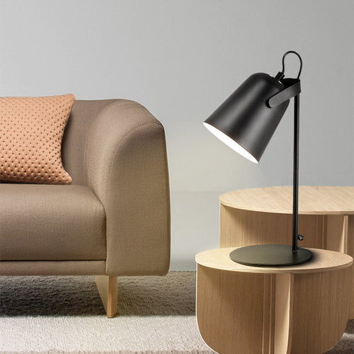 Lampe de bureau moderne avec abat-jour cylindrique coloré Ullysa - vue 3 sur 10