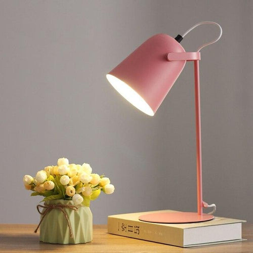 Lampe de bureau moderne avec abat-jour cylindrique coloré Ullysa - vue 8 sur 10