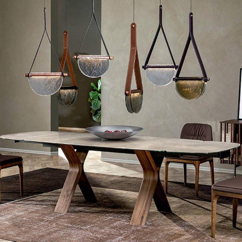 Suspension design LED avec demi-cercle verre Creative - vue 3 sur 10