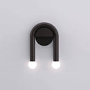 Applique murale design à LED noire avec deux boules en verre Shadow