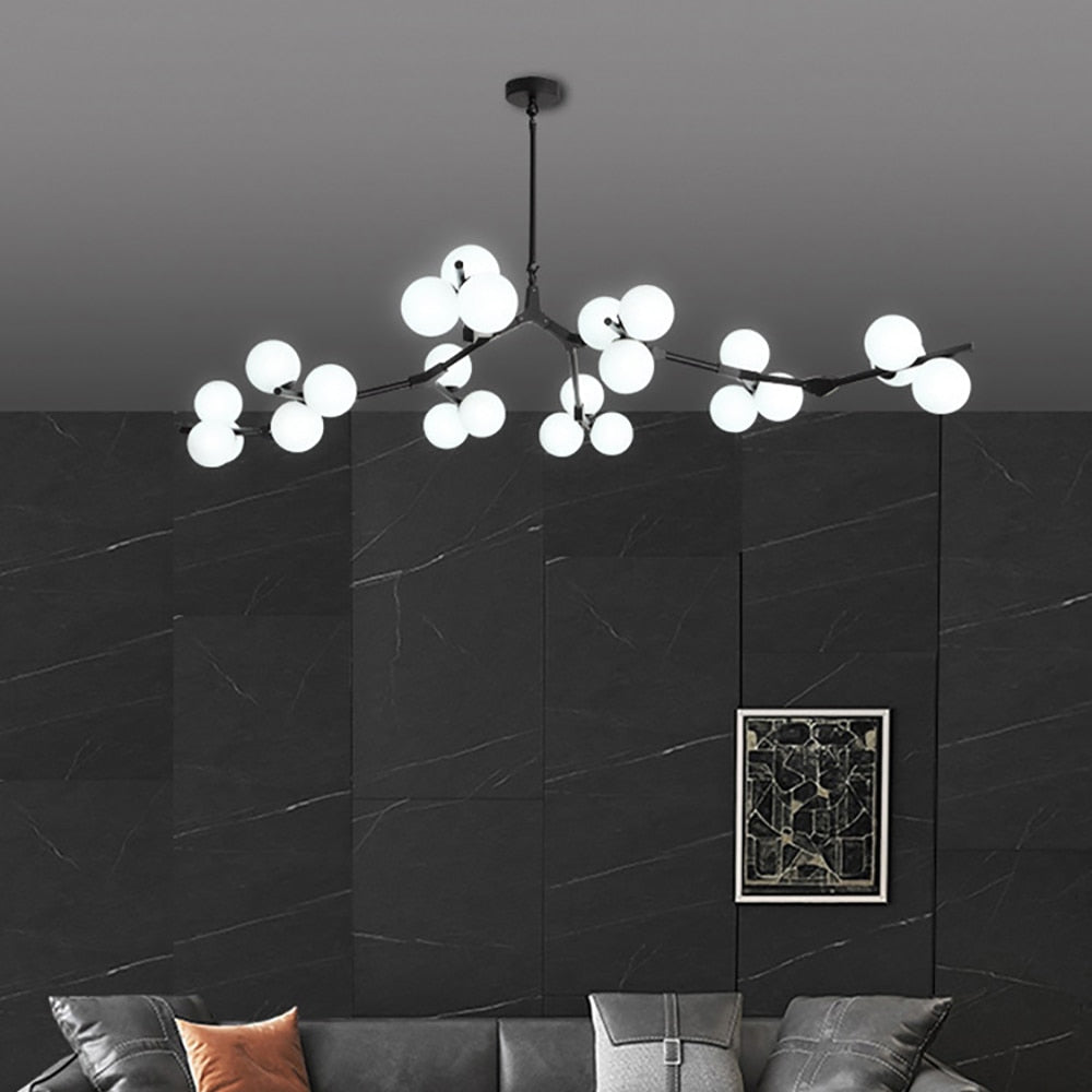 Lustre moderne LED style branche colorée et globes Irune - vue 3 sur 15