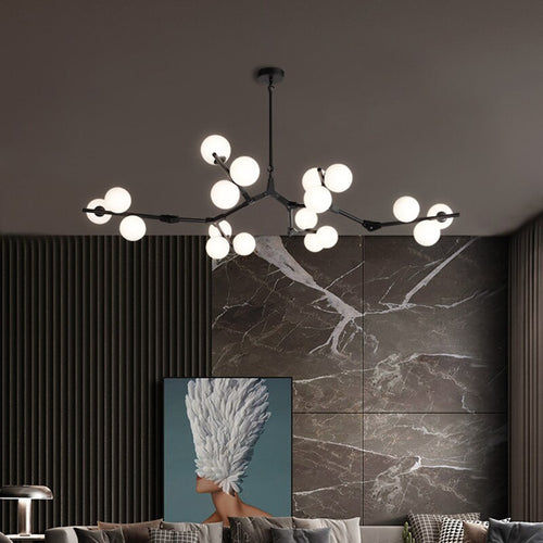Lustre moderne LED style branche colorée et globes Irune - vue 3 sur 15