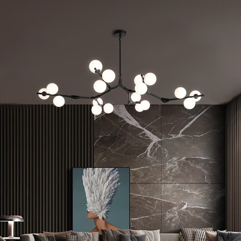 Lustre moderne LED style branche colorée et globes Irune - vue 2 sur 15