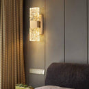 Applique murale design à LED en verre cristal et cube doré Loft