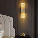 Applique murale design à LED en verre cristal et cube doré Loft