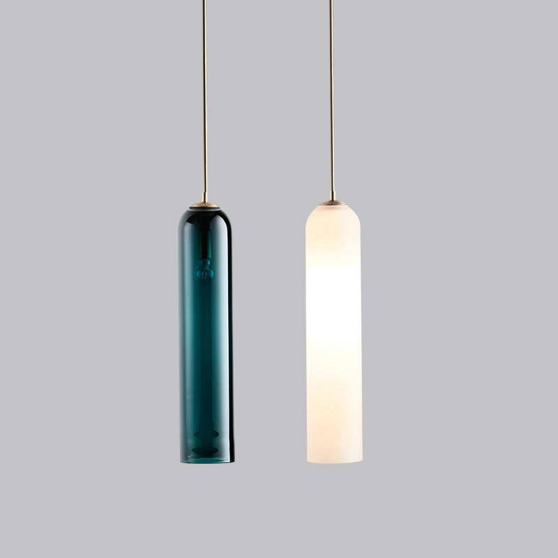 Suspension design à LED en verre fondu coloré Loft - vue 4 sur 6