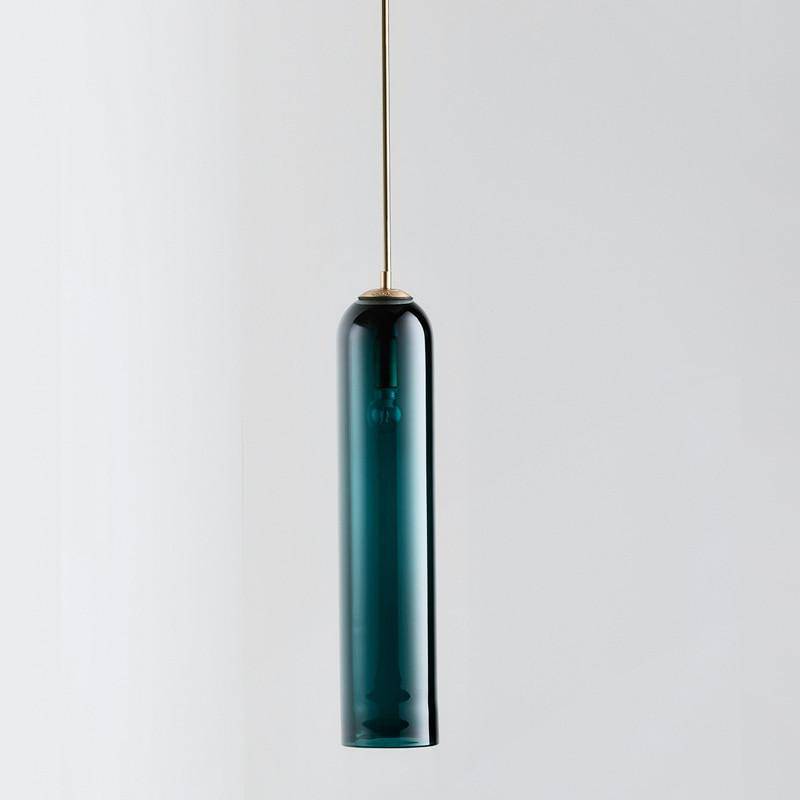 Suspension design à LED en verre fondu coloré Loft - vue 5 sur 6