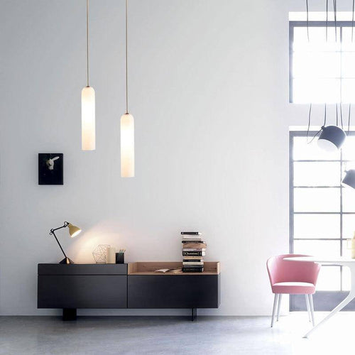 Suspension design à LED en verre fondu coloré Loft - vue 4 sur 6