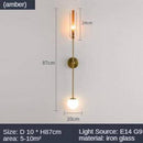 Applique murale design à LED dorée avec tige doré et verre Nordic