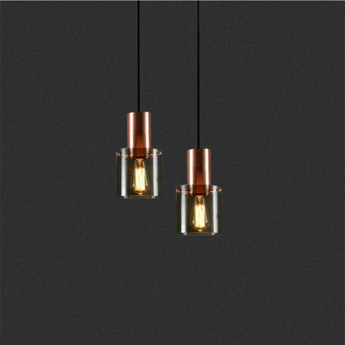 Suspension design à LED avec abat-jour cylindrique en verre Loft - vue 4 sur 6