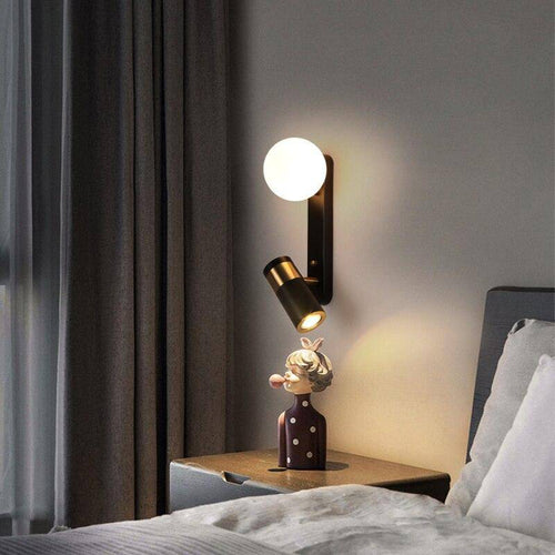 Applique murale design à LED noire et dorée avec boule en verre Light - vue 3 sur 6