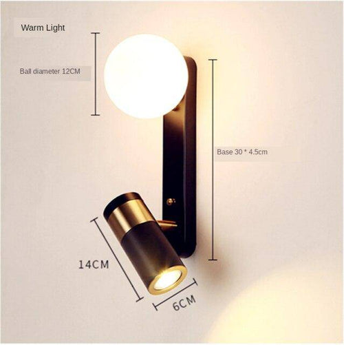 Applique murale design à LED noire et dorée avec boule en verre Light - vue 5 sur 6