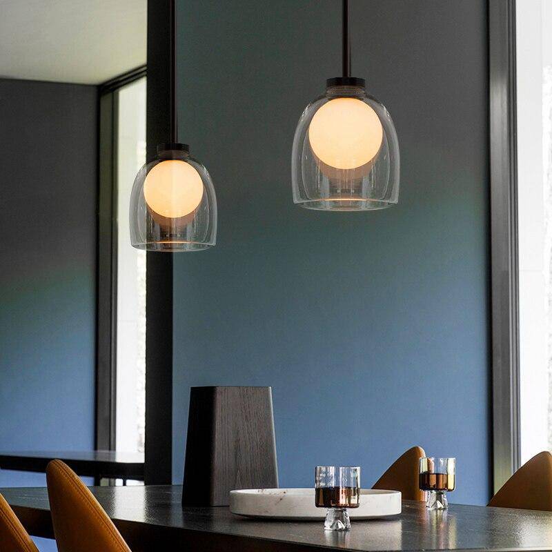 Suspension design à LED avec abat-jour arrondi en verre fumé Shadow - vue 3 sur 8