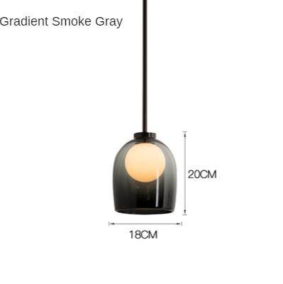 Suspension design à LED avec abat-jour arrondi en verre fumé Shadow - vue 7 sur 8