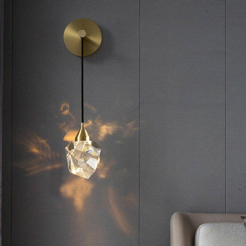 Applique murale design à LED avec abat-jour en verre style Diamant - vue 2 sur 3