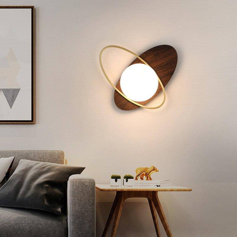 Applique murale à LED design avec socle arrondi et anneau doré Shadow - vue 4 sur 7