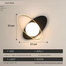 Applique murale à LED design avec socle arrondi et anneau doré Shadow