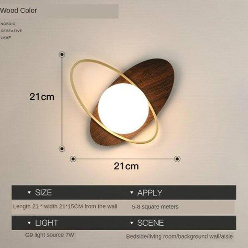 Applique murale à LED design avec socle arrondi et anneau doré Shadow - vue 7 sur 7