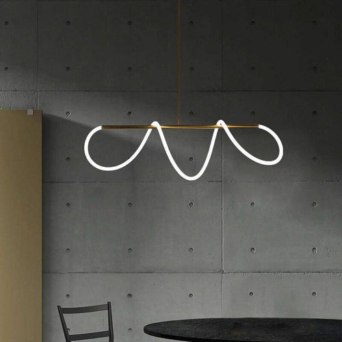Lustre design LED doré avec bandeau lumineux Shadow - vue 7 sur 8