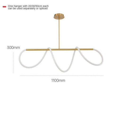 Lustre design LED doré avec bandeau lumineux Shadow - vue 8 sur 8