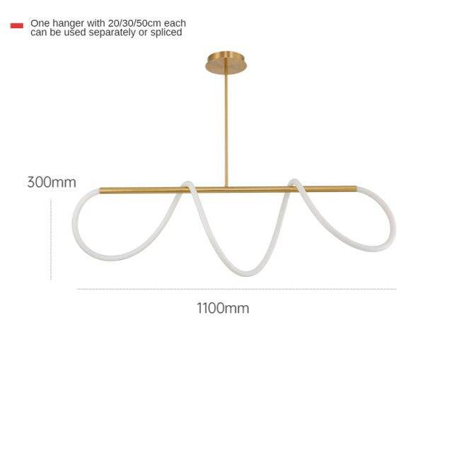 Lustre design LED doré avec bandeau lumineux Shadow - vue 7 sur 8