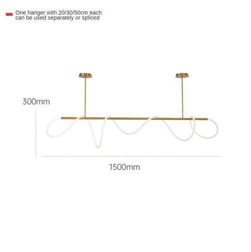 Lustre design LED doré avec bandeau lumineux Shadow - vue 9 sur 8