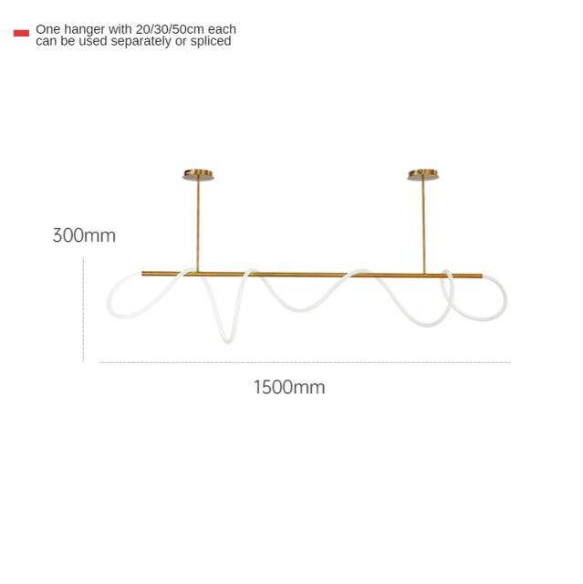 Lustre design LED doré avec bandeau lumineux Shadow - vue 8 sur 8