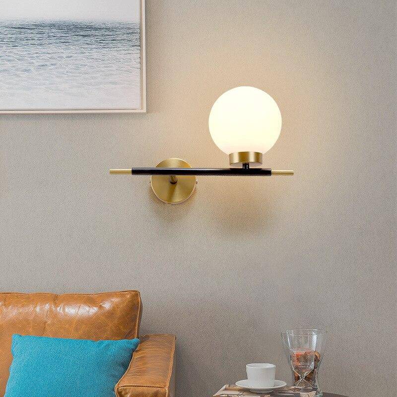 Applique murale design LED dorée avec boule en verre Wall - vue 5 sur 9