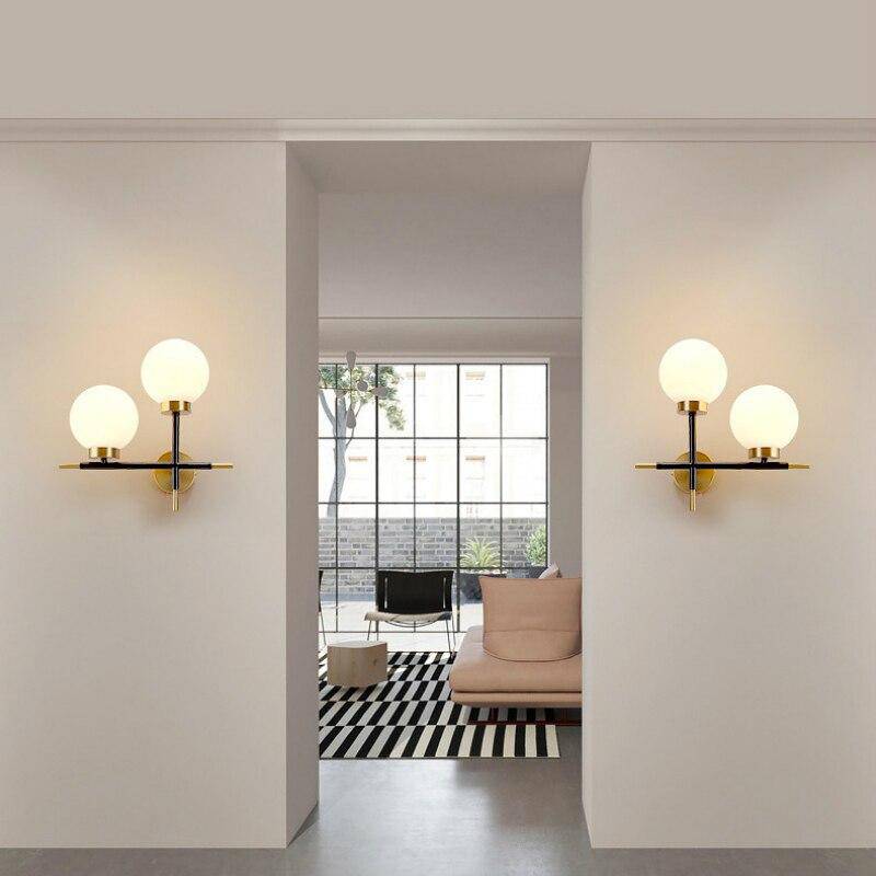 Applique murale design LED dorée avec boule en verre Wall - vue 4 sur 9