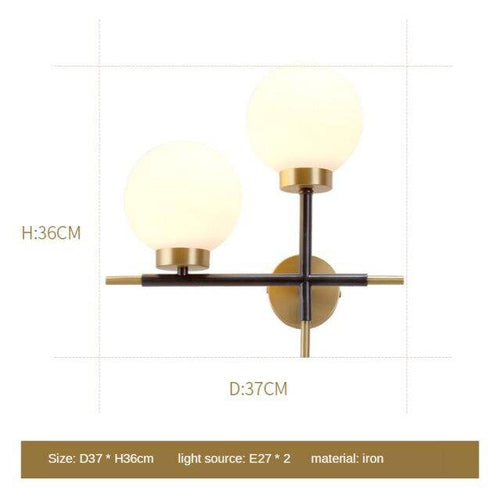 Applique murale design LED dorée avec boule en verre Wall - vue 8 sur 9