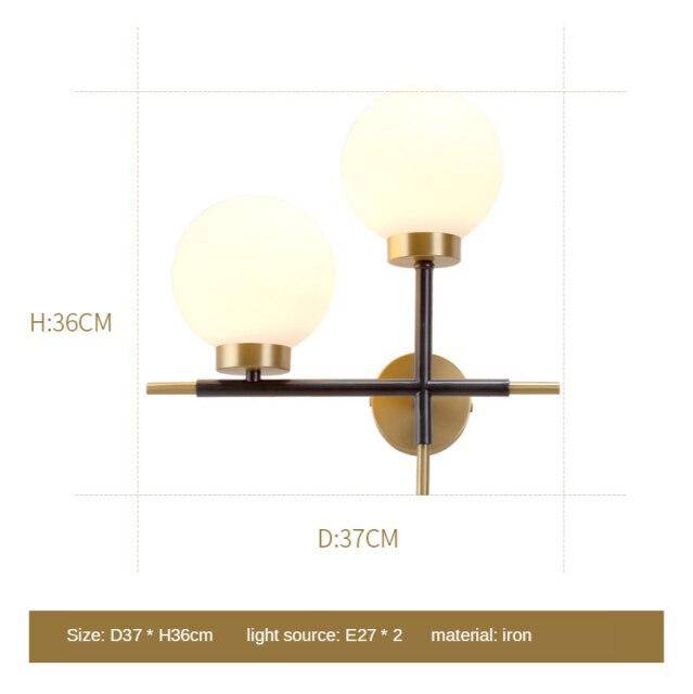 Applique murale design LED dorée avec boule en verre Wall - vue 7 sur 9