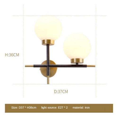 Applique murale design LED dorée avec boule en verre Wall - vue 10 sur 9