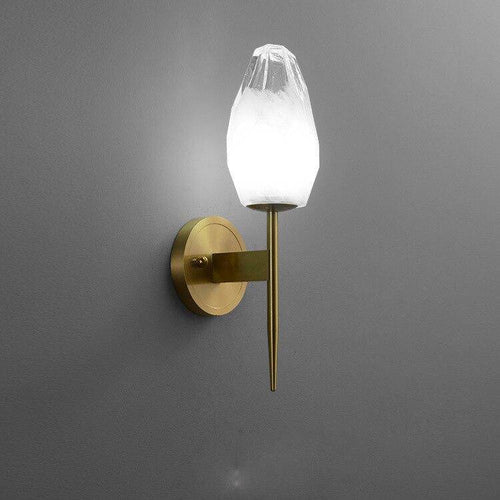 Applique murale design LED dorée avec abat-jour cristal - vue 5 sur 8