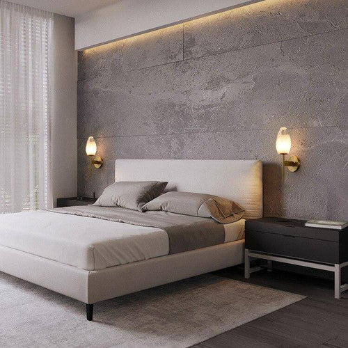 Applique murale design LED dorée avec abat-jour cristal - vue 3 sur 8
