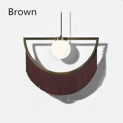 Suspension design LED avec demi-cercle en métal et pendentif coloré - vue 11 sur 11