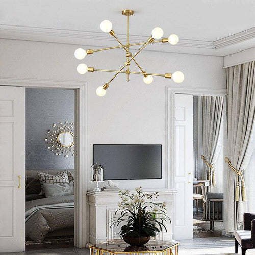 Lustre LED design en métal doré et boules en verre Light - vue 4 sur 8