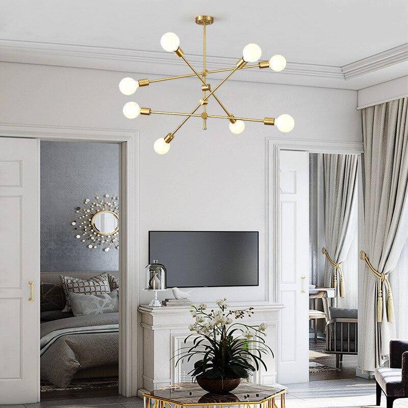 Lustre LED design en métal doré et boules en verre Light - vue 3 sur 8