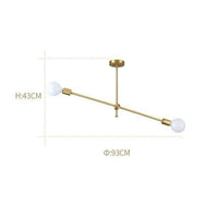 Lustre LED design en métal doré et boules en verre Light