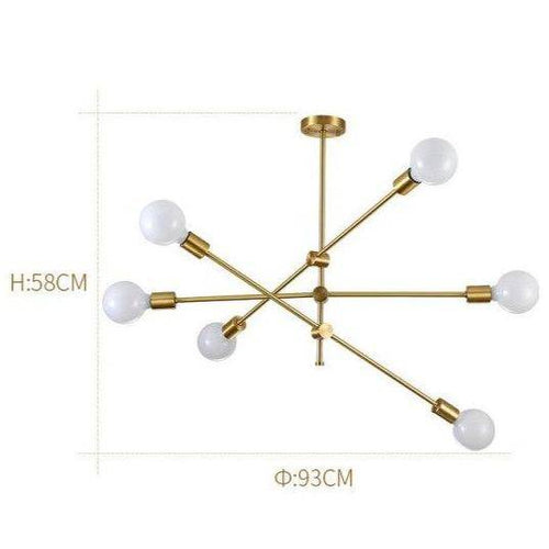 Lustre LED design en métal doré et boules en verre Light - vue 6 sur 8
