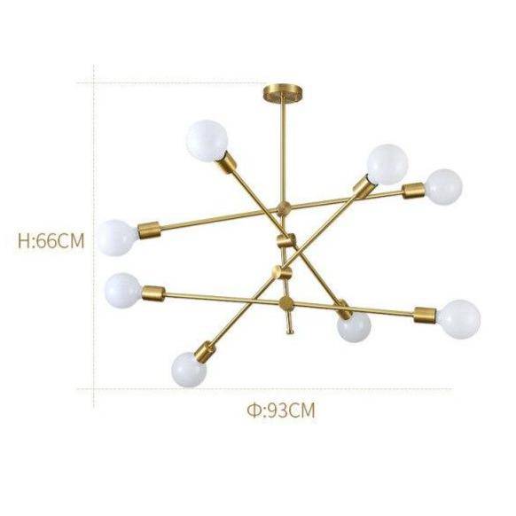 Lustre LED design en métal doré et boules en verre Light - vue 8 sur 8