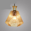 Suspension rétro LED en verre style Cognac