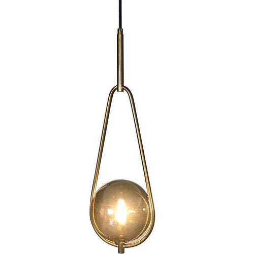 Suspension design LED avec boule en verre et métal Loft - vue 6 sur 7