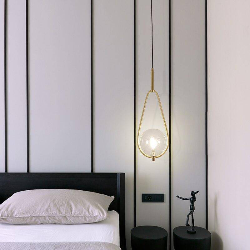 Suspension design LED avec boule en verre et métal Loft - vue 4 sur 7