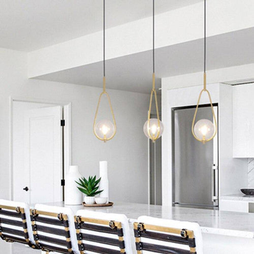 Suspension design LED avec boule en verre et métal Loft - vue 3 sur 7