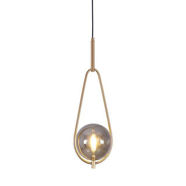 Suspension design LED avec boule en verre et métal Loft - vue 7 sur 7