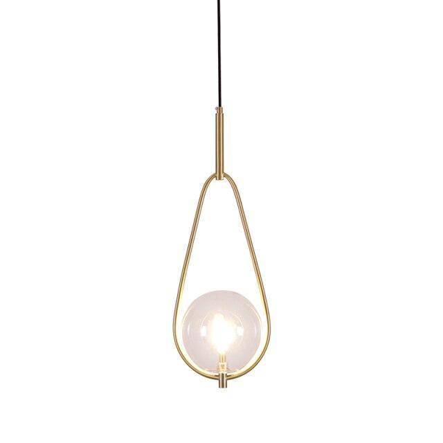 Suspension design LED avec boule en verre et métal Loft - vue 6 sur 7
