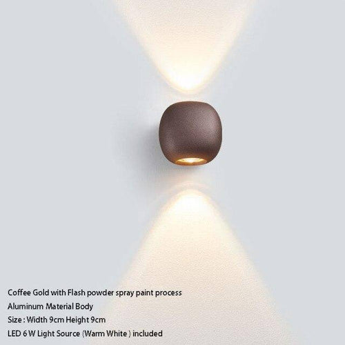 Applique murale design LED sphère en métal Coffee - vue 6 sur 7