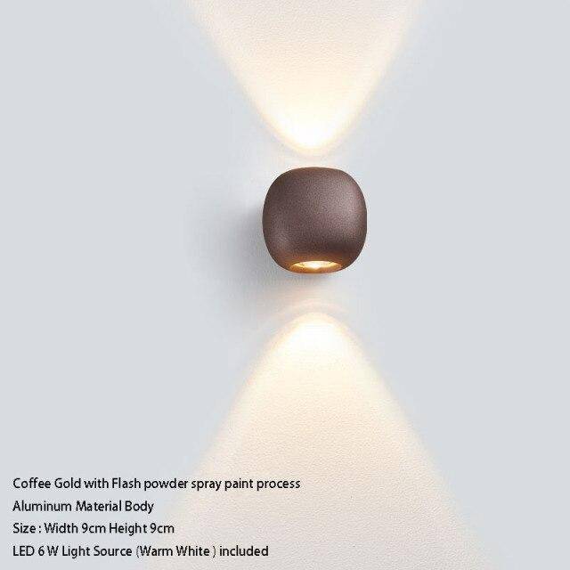 Applique murale design LED sphère en métal Coffee - vue 5 sur 7