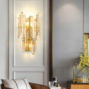 Applique murale design à LED en verre cristal doré