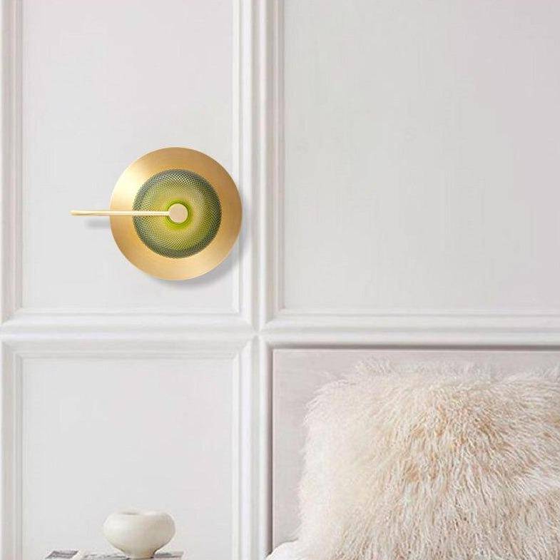 Applique murale design à LED avec disque et verre cristal Hôtel - vue 3 sur 8